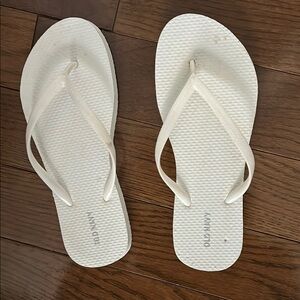 White Old Navy Flip Flops